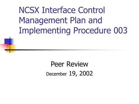 interface control management plan