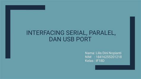 Interfacing Serial Paralel And Usb Port