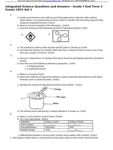 intergrated science questions paper 3 year 2014