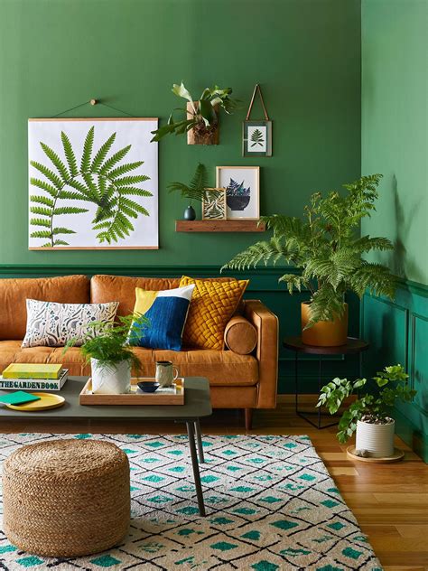 Interior Design Living Room Green And Brown