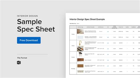 Interior Design Spec Sheet