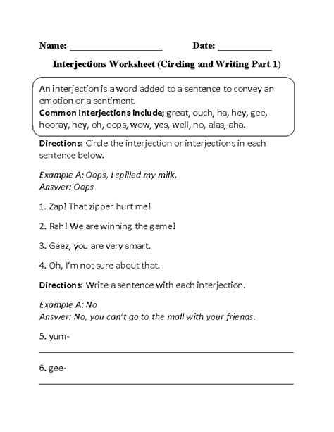 Interjections Worksheet Free Pdf Kidsworksheetfun Interjection Worksheet 5th Grade - Interjection Worksheet 5th Grade