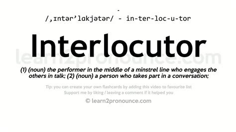 Interlocutor Meaning