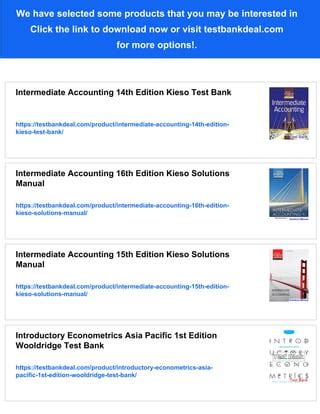 Intermediate Accounting 14 Edition Solutions Manual