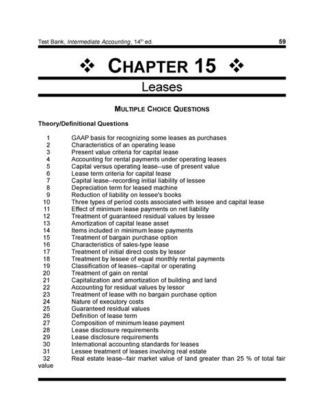 Intermediate Accounting Chapter 15 Leases Solutions