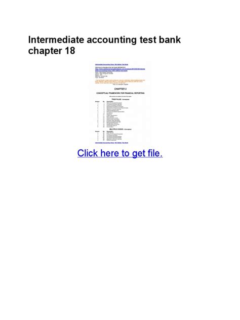 Intermediate Accounting Chapter 18 Test Bank