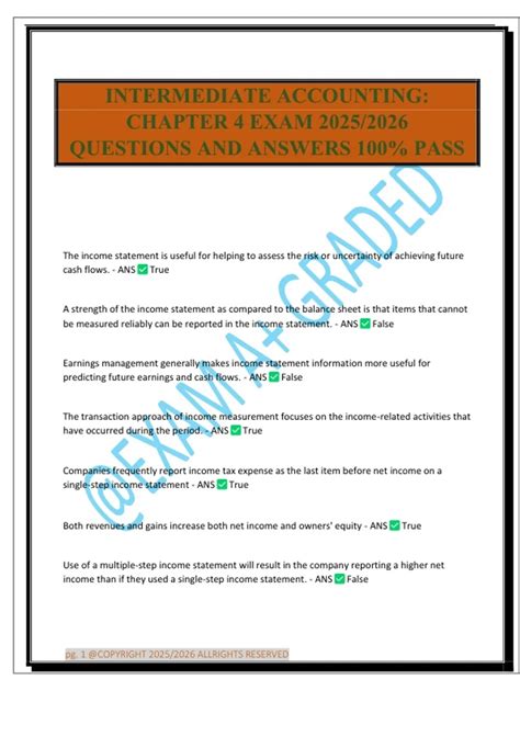 Intermediate Accounting Chapter 4 Answers