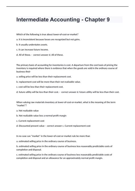 Intermediate Accounting Chapter 9 Test Bank