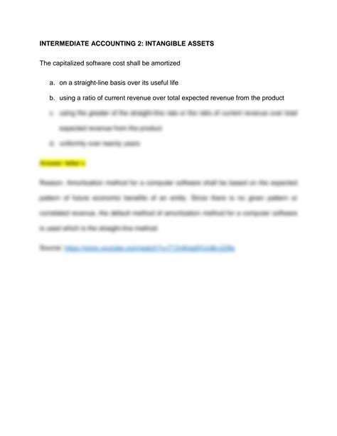 Intermediate Accounting Intangible Assets Solutions