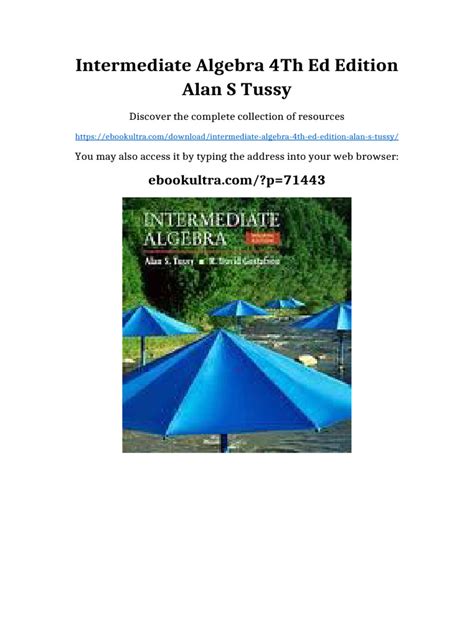 Intermediate Algebra Tussy