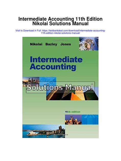 Full Download Intermediate Accounting 11Th Edition Nikolai 