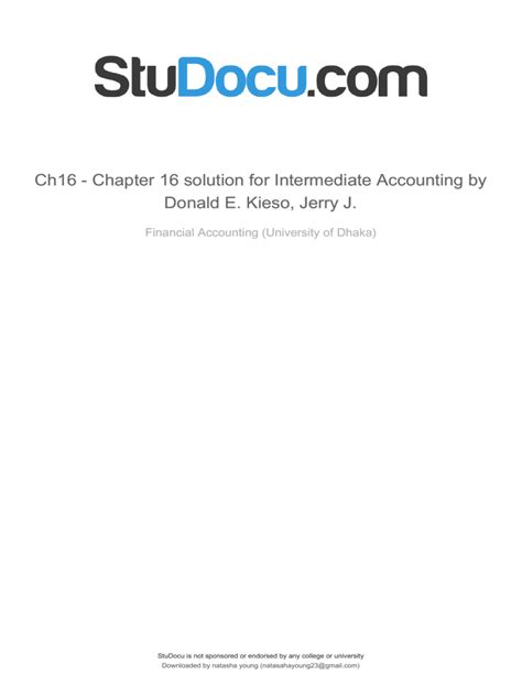 Read Intermediate Accounting Chapter 16 Solutions 