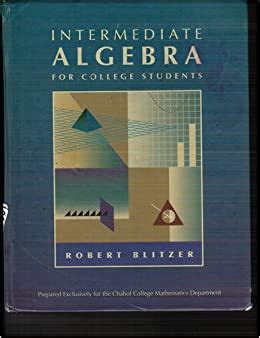 Full Download Intermediate Algebra For Chabot College 4Th Edition 