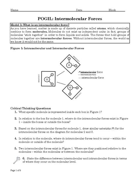 Intermolecular Forces Pogil