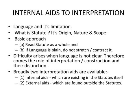 Internal Aids To Interpretation