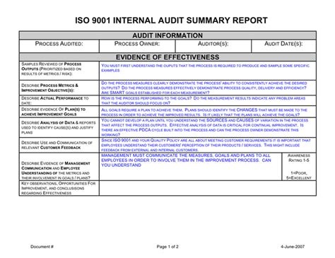 Internal Audit Summary Report 2014 2015