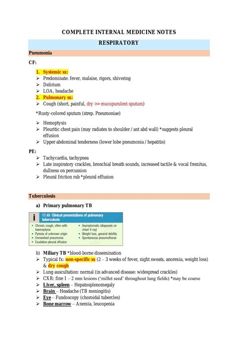Internal Medicine Notes