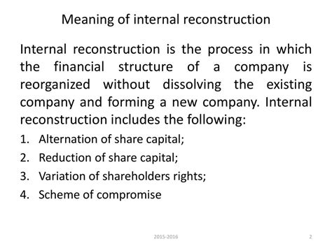 Internal Reconstruction Meaning