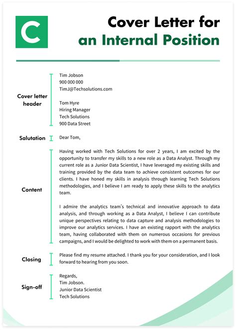 internal vacancy cover letter