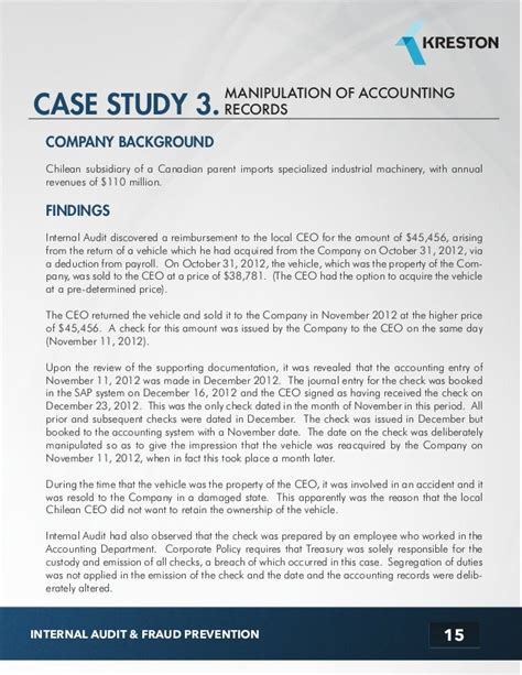 Download Internal Audit Case Study Examples 