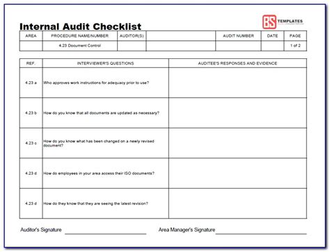 Read Internal Quality Management System Audit Checklist 