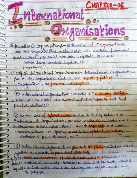 International Organisation Class 12 Notes