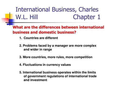 Download International Business Charles Hill Chapter 1 Ppt 