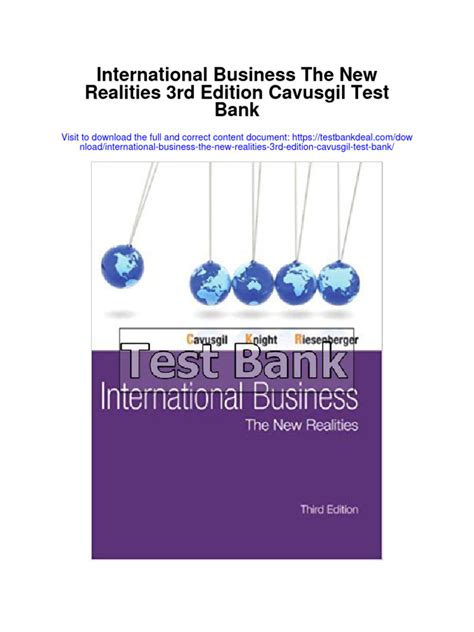 Read Online International Business The New Realities Test Bank 