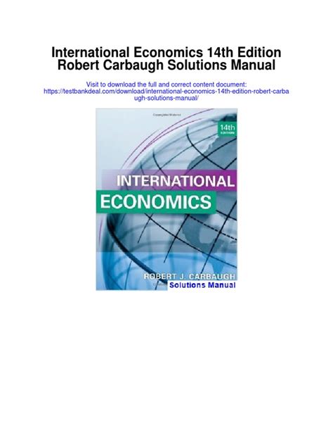 Read Online International Economics Manual Robert Carbaugh Pdf 