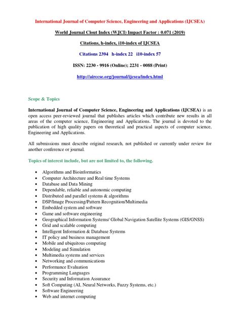 Download International Journal Of Computer Science And Applications Call For Papers 2013 