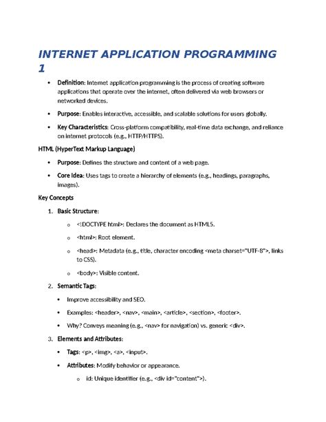 Internet Application Programming