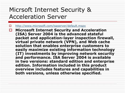 Internet Security And Acceleration