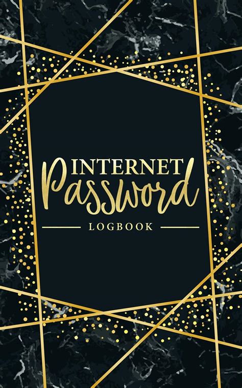 Internet Password Logbook: A Password Journal, Log Book & Notebook for Organization 0083 Black Marble