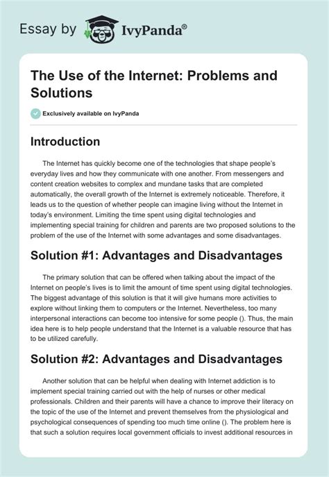 Full Download Internet Problems And Solutions Essay 