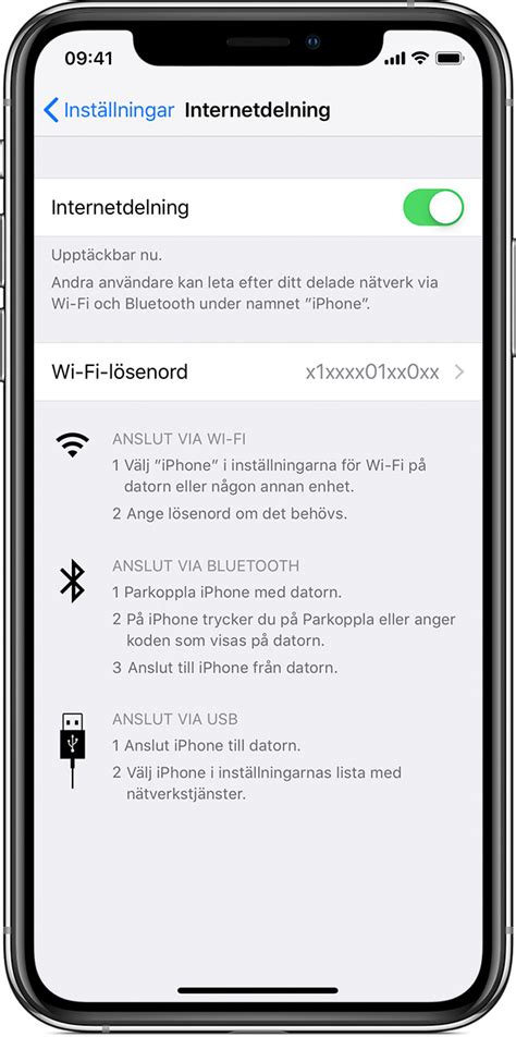 internetdelning iphone till pc usb
