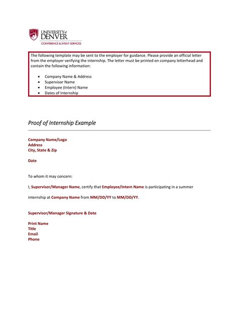 Internship Verification Letter