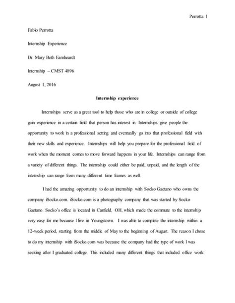 Full Download Internship Experience Paper 