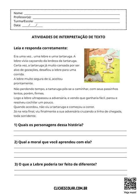Interpretação De Texto Exercícios