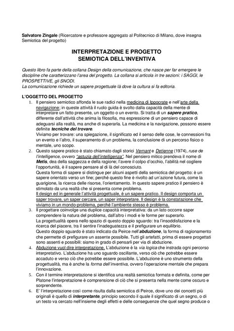 Interpretazione E Progetto