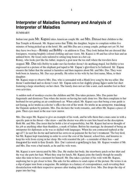 Interpreter Of Maladies Pdf