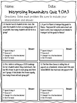 Interpreting Remainders 4th Grade Lesson   Documents For Assignments Click On The Assignment For - Interpreting Remainders 4th Grade Lesson