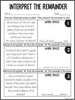 Interpreting Remainders Worksheet For 4th Grade Lesson Planet Interpreting Remainders 4th Grade - Interpreting Remainders 4th Grade