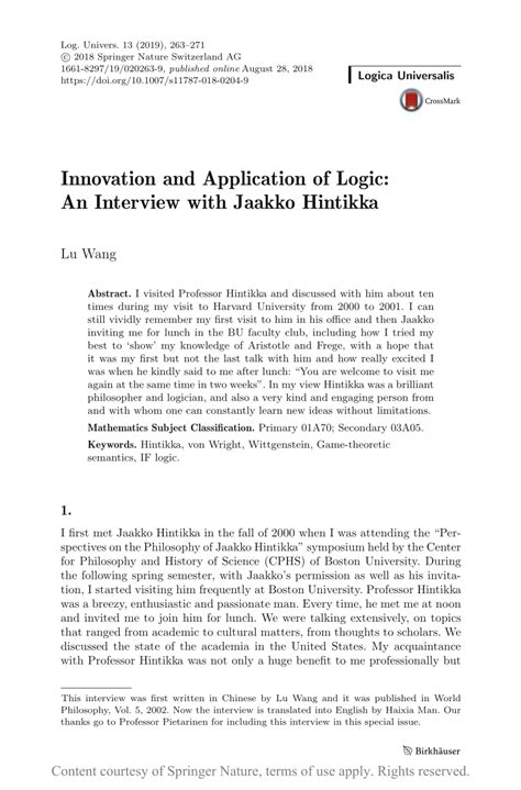 interrogative logic by jaakko hintikka jaakko