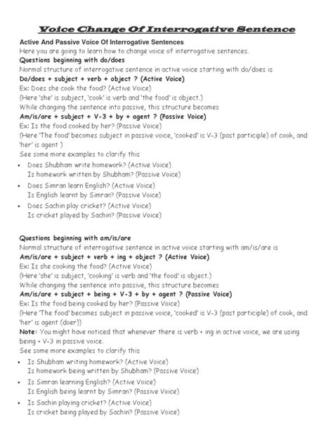 Interrogative Sentence Voice Change