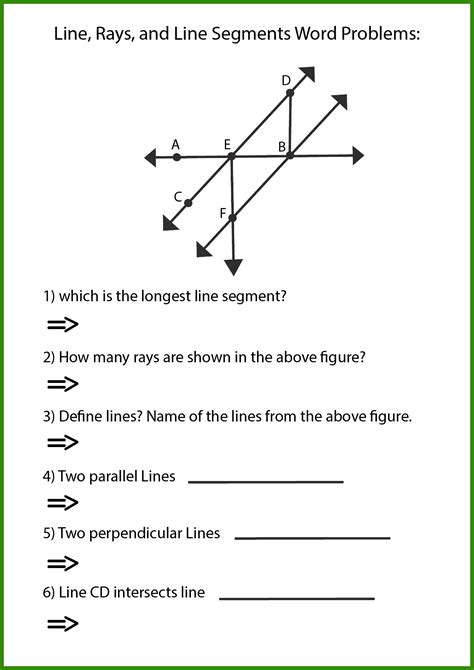 Intersecting Lines Worksheet Answers   Lines Rays And Line Segments Worksheet - Intersecting Lines Worksheet Answers