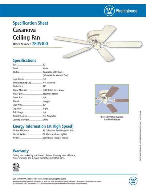 Intertek Ceiling Fan Manual