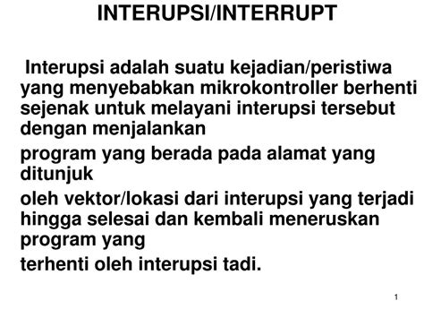 interupsi adalah