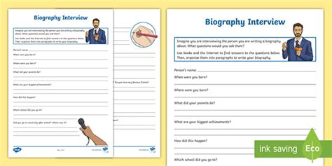 interview questions for biography writing lesson plan