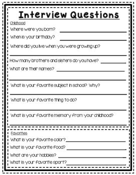 interview questions for biography writing paper