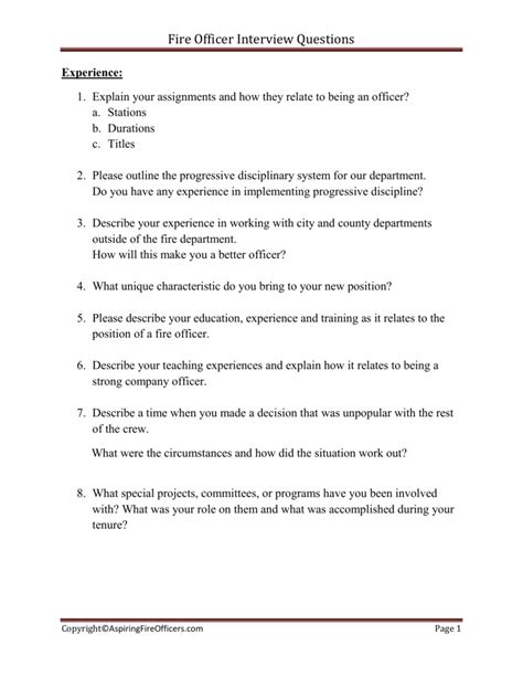 Interview Questions For Fire Captain